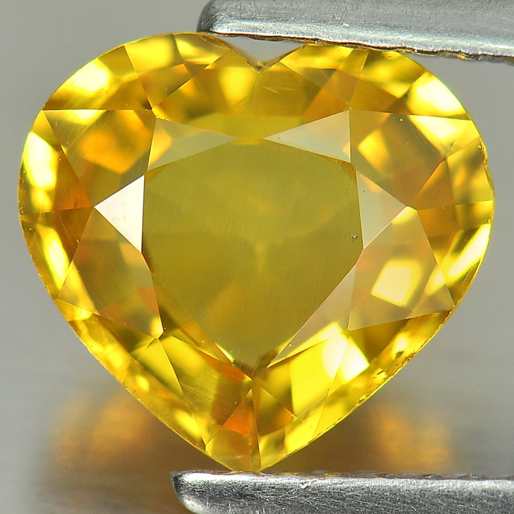 Natural Yellow Sapphire 2.34 Ct. VS Heart Shape 8.9 x 8.2 Mm. Gemstone From Thailand (1 of 3)