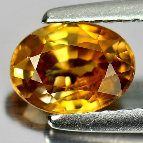 Natural Yellow Zircon 1.40 Ct. Oval Shape 7 x 5.3 Mm. Gemstone From Cambodia: Product ID: 807727246 Product Name: Natural Zircon Weight: 1.40 CT. Size: 7 x 5.3 x 3.5 MM. Shape: Oval Color: Yellow Clarity:SI1 Luster: Good Gems Origin: Cambodia Treatment: Heated Crystal Structure