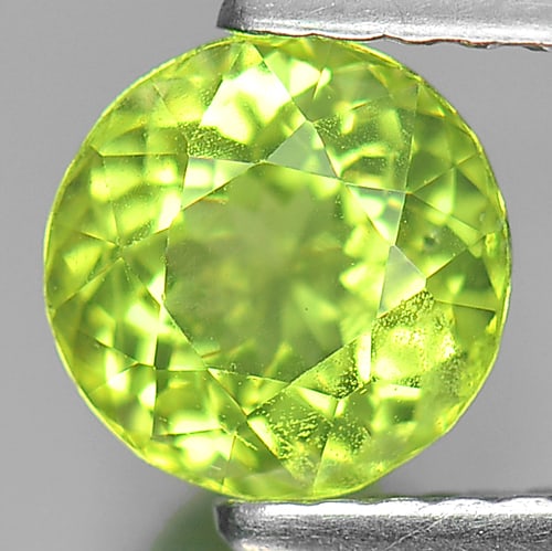 Natural Green Peridot 1.10 Ct. Round Shape Size 6.2 Mm. Gemstone From Thailand (1 of 3)