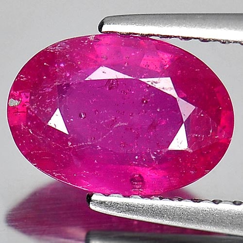 Natural Purplish Pink Ruby 2.45 Ct. Oval Shape 9.6 x 6.8 Mm. Gemstone From Mozambique (1 of 3)