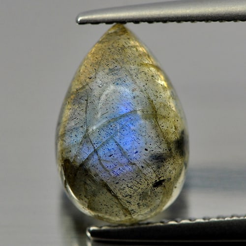 Natural Multi-Color Labradorite 3.34 Ct. Pear Cabochon 12 x 8 Mm. Gemstone From Canada (1 of 3)