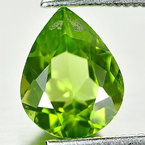 Natural Green Peridot 1.69 Ct. Pear Shape 9 x 7.1 Mm. Unheated Gemstone (1 of 3)