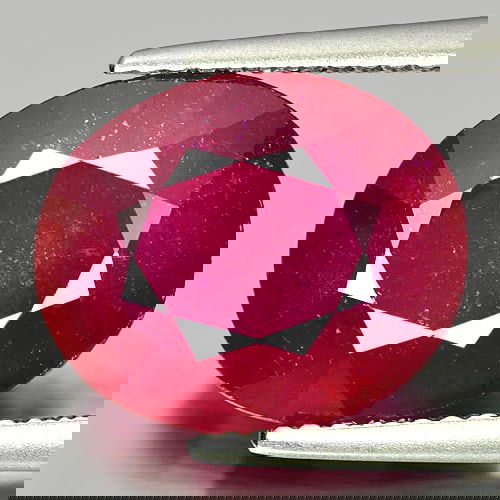 Red Ruby 7.28 Ct. Oval Shape 12.6 x 10.4 Mm. Natural Gemstone From Mozambique (1 of 3)
