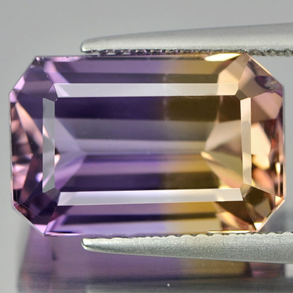 Natural Bi Color Ametrine 9.95 Ct. Clean Octagon Shape 15.2 x 9.9 Mm. Gemstone From Bolivia (1 of 3)