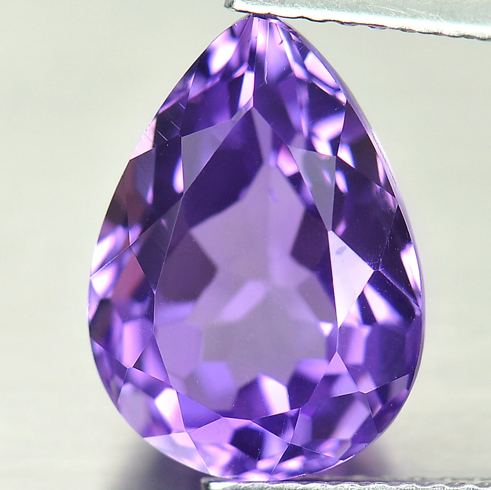 Natural Purple Amethyst 5.03 Ct. VVS Pear Shape 13.2 x 9.5 Mm. Gemstone Unheated From Brazil (1 of 3)