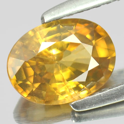 Natural Yellow Zircon 1.93 Ct. Oval Shape 8 x 6 Mm. Gemstone From Cambodia: Product ID: 807726817 Product Name: Natural Zircon Weight: 1.93 CT. Size: 8 x 6 x 4 MM. Shape: Oval Color: Yellow Clarity:VSI Luster: Good Gems Origin: Cambodia Treatment: Heated Crystal Structure: Te