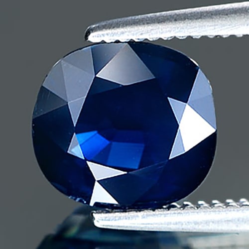 Certified Natural Blue Sapphire 2.24 Ct. Cushion Shape 7.80 x 7.18 Mm. Gemstone From Thailand (1 of 3)