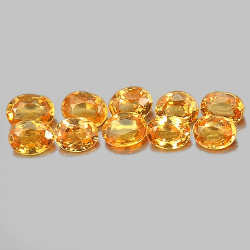 Natural Orange Spessartine Garnet 2.18 Ct. 10 Pcs. Oval Shape 4 x 3 Mm Gemstones Unheated From (1 of 3)