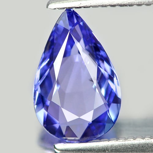 Natural Violetish Blue Tanzanite 1.30 Ct. Clean Pear Shape 8.6 x 5.4 Mm. Gemstone From Tanzania: Product ID: 807006599 Product Name: Natural Tanzanite Weight: 1.30 CT. Size: 8.6 x 5.4 x 2.8 MM. Shape: Pear Color: Violetish Blue Clarity:IF Luster: Very Good Gems Origin: Tanzania Treatment: Heated 