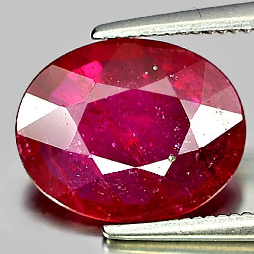 Natural Purplish Red Ruby 3.67 Ct. Oval Shape 11.3 x 9 Mm. Gemstone From Mozambique (1 of 3)