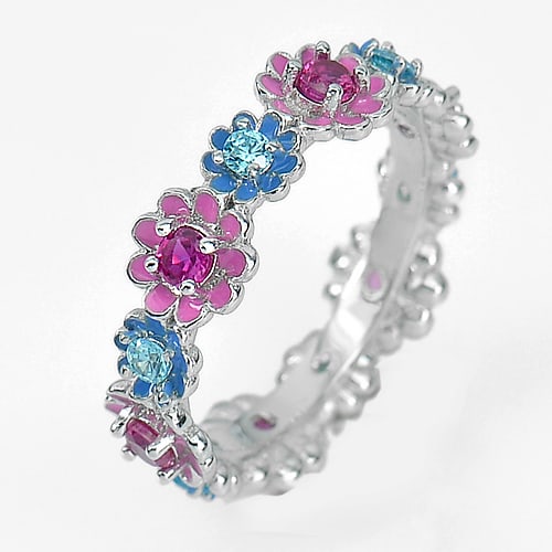 925 Sterling Silver Ring Jewelry 3.82 Grams Size 9 Beautiful Flower Design (1 of 3)