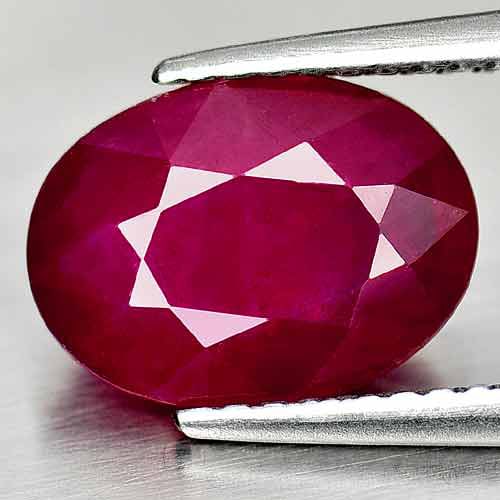 Natural Purplish Red Ruby 3.29 Ct. Oval Shape 10.4 x 7.7 Mm. Gemstone From Madagascar (1 of 1)