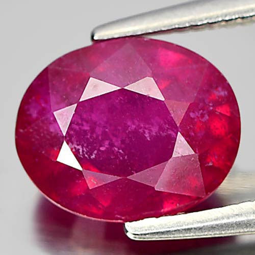 Natural Red Ruby 2.59 Ct. Oval Shape 8.5 x 6.9 Mm. Gemstone From Madagascar (1 of 3)