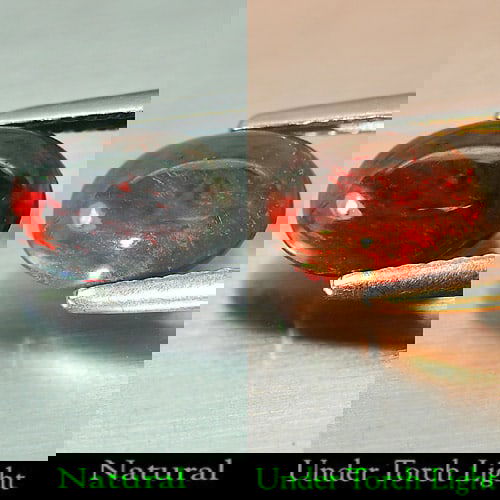 Natural Play Of Color Rainbow Fire Red Black Opal 0.86 Ct. Oval Cabochon 8.9 x 6.3 Mm Gemstone From (1 of 3)
