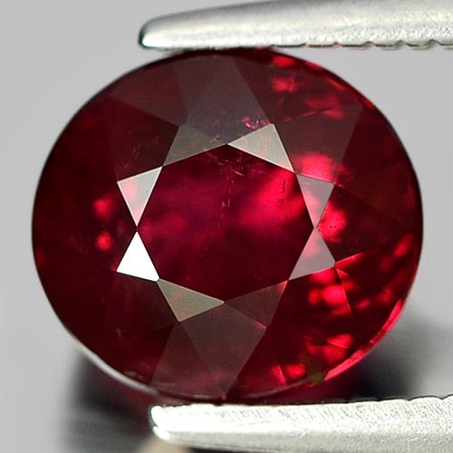 Natural Purplish Red Tourmaline 1.78 Ct. Oval Shape 7.4 x 6.8 Mm. Unheated Gemstone From Nigeria (1 of 3)