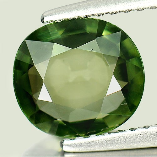 Natural Green Sapphire 1.68 Ct. Clean Oval Shape 8.3 x 7.5 Mm. Gemstone From Thailand (1 of 3)
