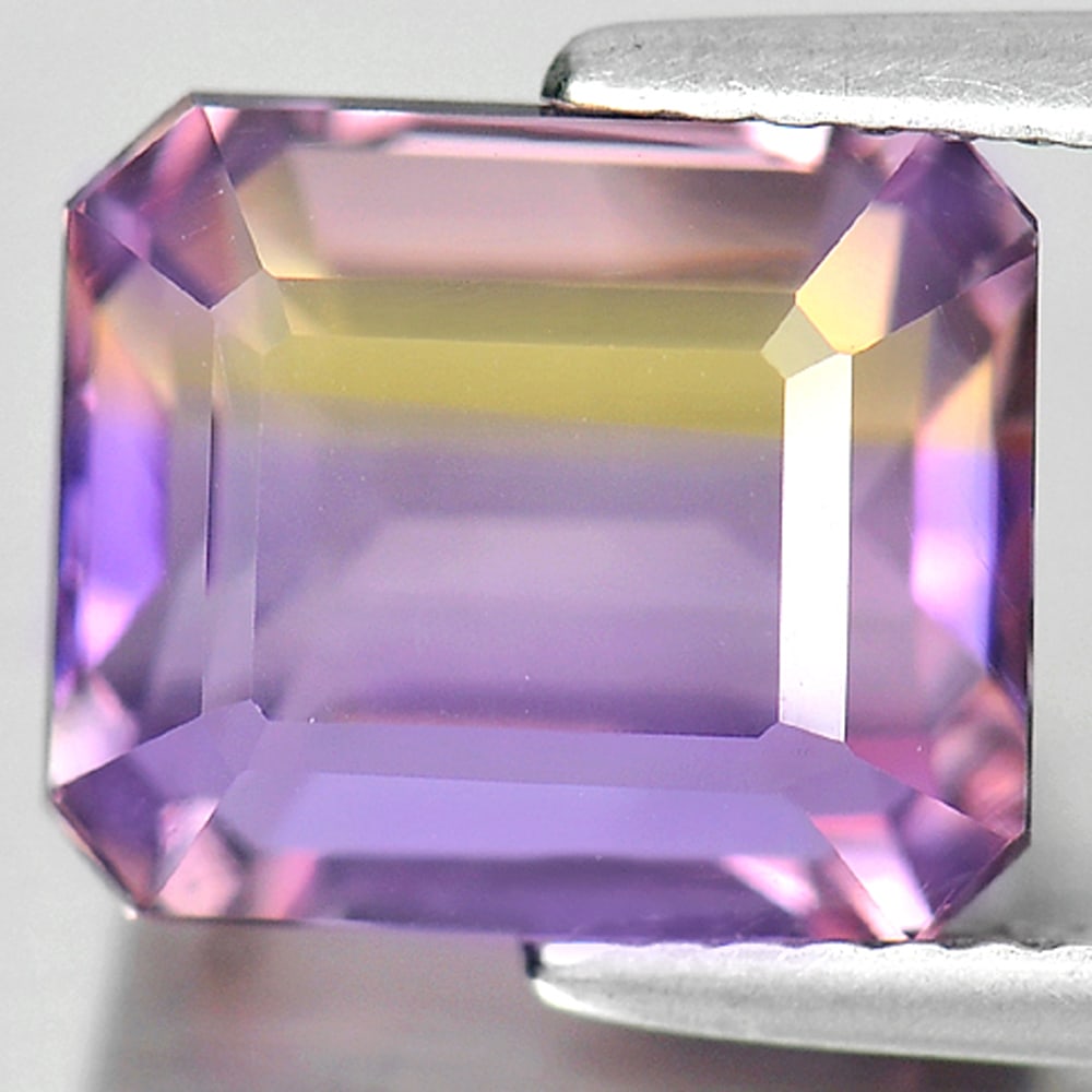 Natural Bi Color Ametrine 5.51 Ct. VVS Octagon Shape 10.5 x 8.8 Mm. Unheated Gemstone From Bolivia (1 of 3)