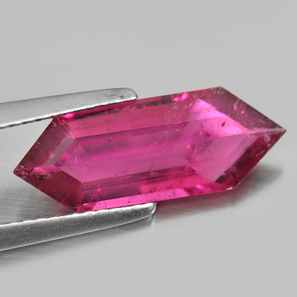 Purplish Pink Natural Rubellite 2.58 Ct. Fancy Shape 17 x 6.3 Mm. Gemstone From Nigeria (1 of 3)