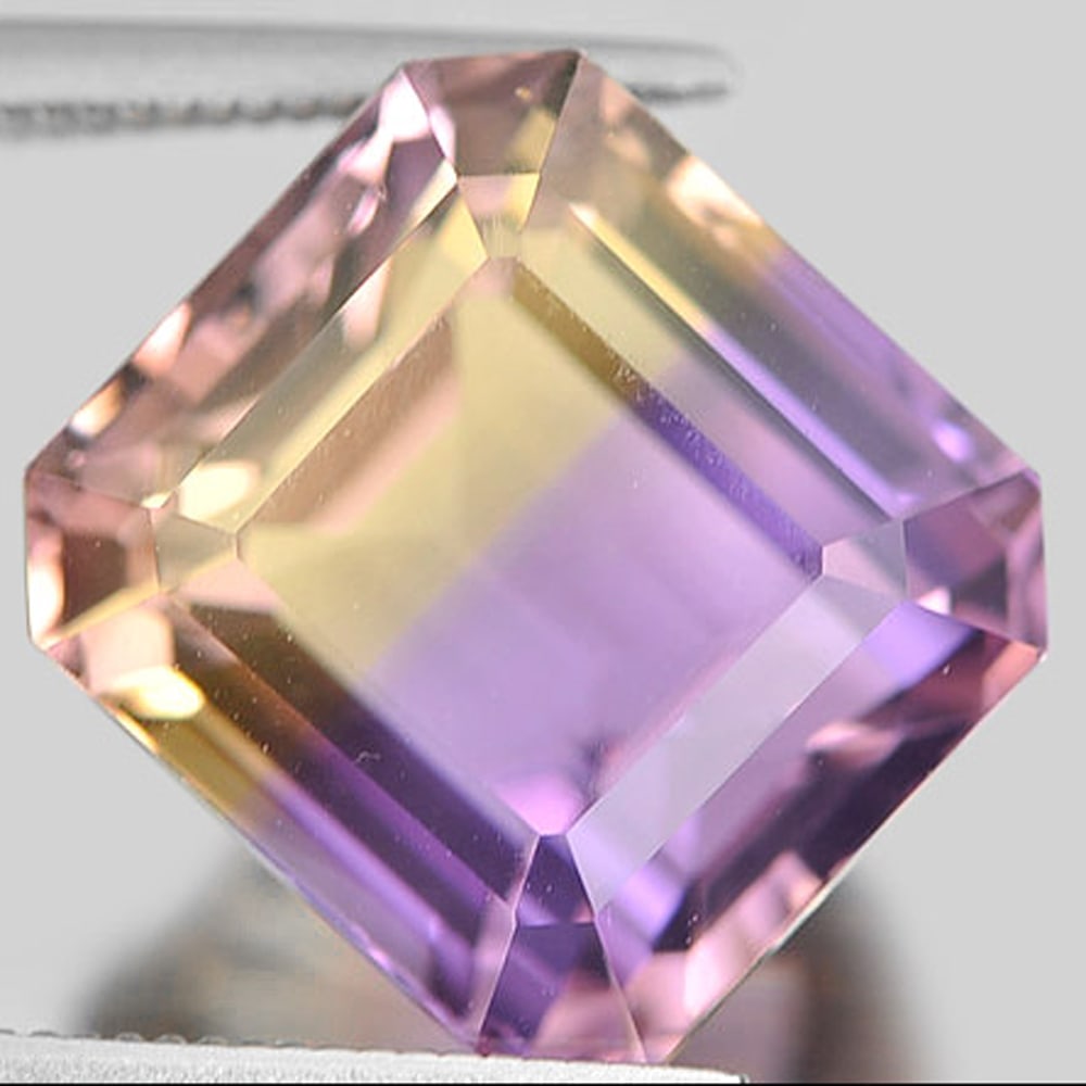Natural Bi Color Ametrine 12.25 Ct Clean Octagon Shape 12.7 x 11.8 Mm Gemstone From Bolivia (1 of 3)