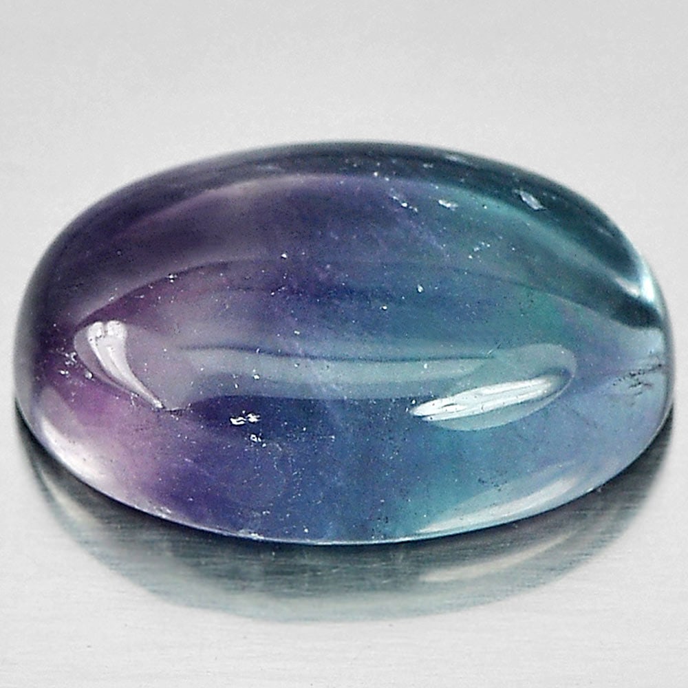 Natural Multi Color Fluorite 6.42 Ct. Oval Cabochon Shape 14 x 10 Mm Gemstone From Brazil (1 of 3)