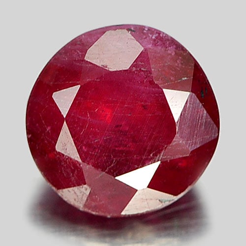 Natural Pinkish Red Ruby 1.13 Ct. Round Shape 5.8 Mm Gemstone From Mozambique (1 of 3)