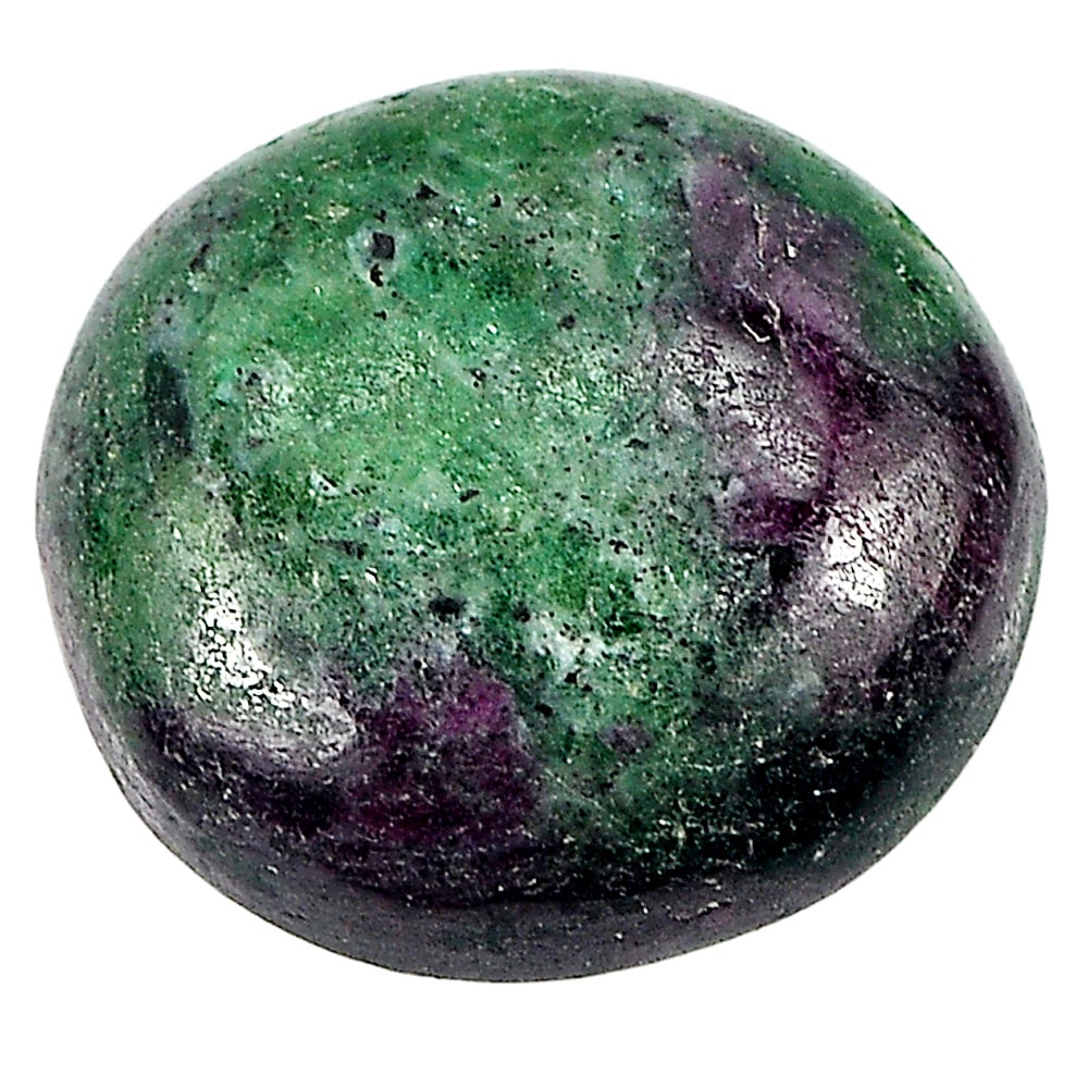 Natural Red Green Ruby in Zoisite 12.17 Ct. Oval Cabochon Shape 15.6 x 14.6 Mm. Gemstone From (1 of 3)