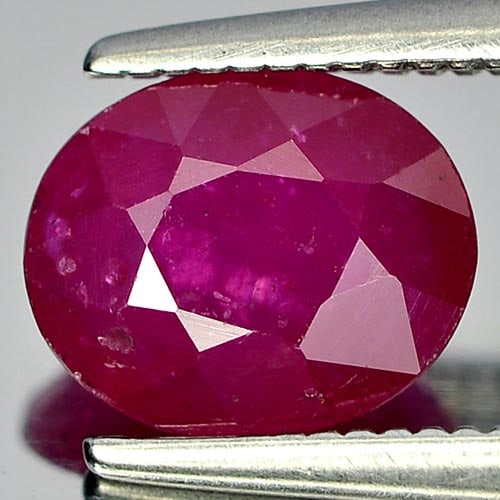 Natural Purplish Pink Ruby 1.37 Ct. Oval Shape 7.7 x 6.4 Mm. Gemstone From Mozambique: Product ID: 805914455 Product Name: Natural Ruby Weight: 1.37 CT. Size: 7.7 x 6.4 x 3 MM. Shape: Oval Color: Purplish Pink Clarity:VSI Luster: Good Gems Origin: Mozambique Treatment: Heated (Lead-glas