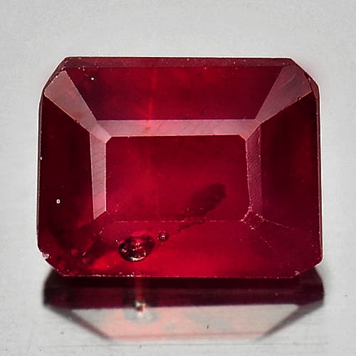Natural Red Ruby 2.43 Ct. Octagon Shape 7.8 x 6.1 Mm. Gemstone From Madagascar: Product ID: 805930132 Product Name: Natural Ruby Weight: 2.43 CT. Size: 7.8 x 6.1 x 4.4 MM. Shape: Octagon Color: Red Clarity:SI1 Luster: Good Gems Origin: Madagascar Treatment: Heated Lead-glass fill