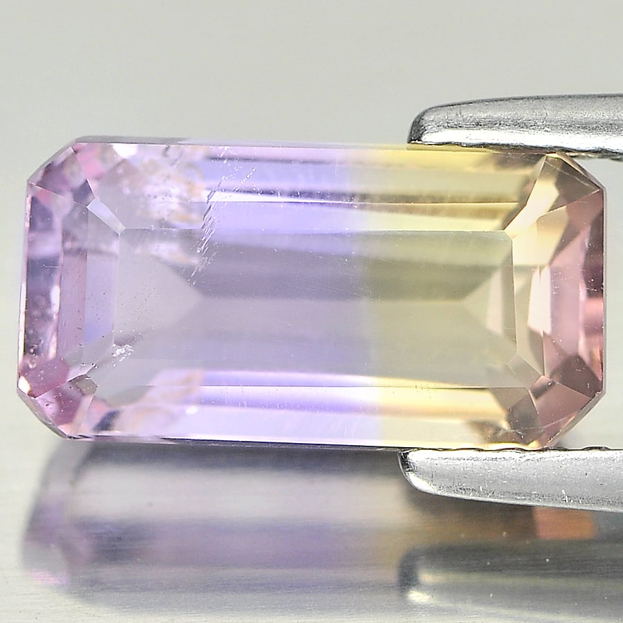 Natural Bi Color Ametrine 3.35 Ct. Octagon Shape 11.7 x 6 Mm. Gemstone Unheated From Bolivia (1 of 3)
