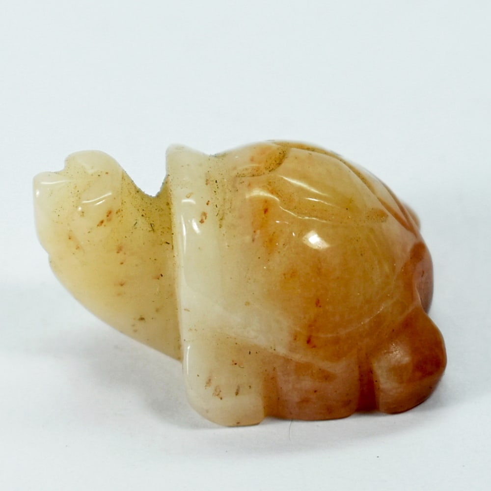 Natural Honey Jade 124.42 Ct. Turtle Carving Size 27 x 37 x 23 Mm. (1 of 3)