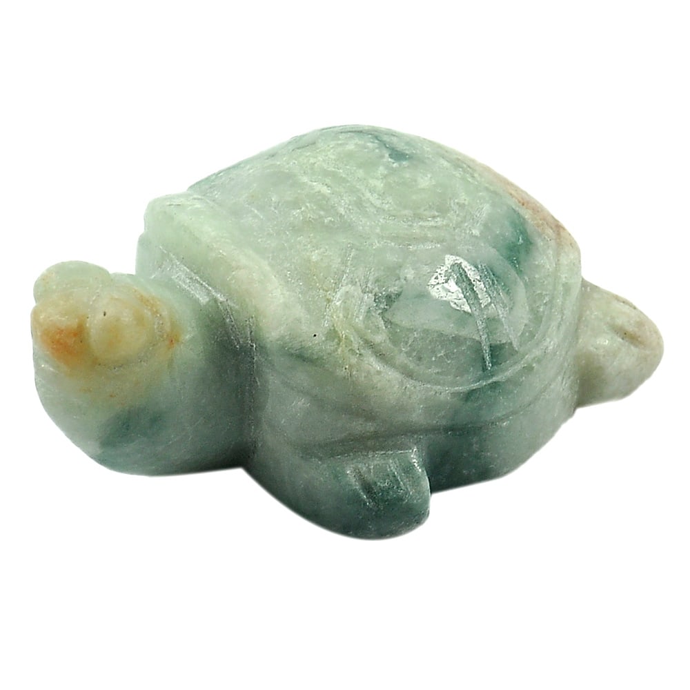 Natural Green Jade 455.21 Ct. Turtle Carving Size 58 x 41 Mm. Gemstone From Thailand: Product ID: 819813722 Product Name: Natural Jade Weight: 455.21 CT. Size: 58 x 41 x 23 MM. Shape: Turtle Carving Color: Multi-Color Clarity:Opaque Luster: Good Gems Origin: Thailand Treatment: Unheate