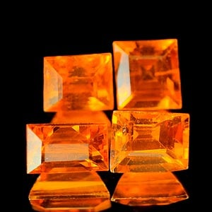 Natural Orange Spessartine Garnet 1.73 Ct. 4 Pcs Baguette Shape 4.5 x 3.6 Mm Gemstone From Nigeria (1 of 3)