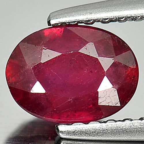 Natural Red Ruby 1.00 Ct. Oval Shape 6.9 x 5.1 Mm. Gemstone From Madagascar (1 of 3)