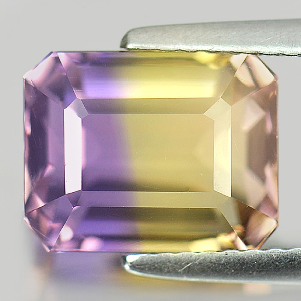 Natural Bi Color Ametrine 4.12 Ct. VVS Octagon Shape 10 x 8.1 Mm. Gemstone From Bolivia (1 of 3)