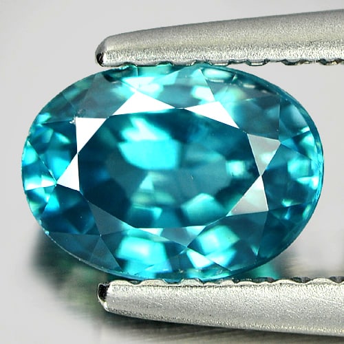 Natural Blue Zircon 1.50 Ct. VVS Oval Shape 7 x 5.1 Mm. Gemstone From Cambodia: Product ID: 807721532 Product Name: Natural Zircon Weight: 1.50 CT. Size: 7 x 5.1 x 3.8 MM. Shape: Oval Color: Blue Clarity:VVS Luster: Good Gems Origin: Cambodia Treatment: Heated Crystal Structure: