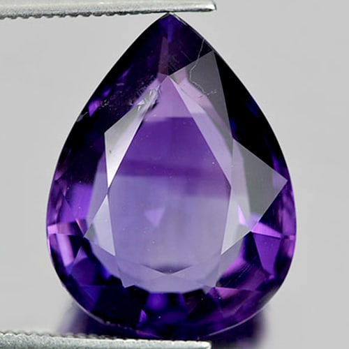 Natural Purple Amethyst 7.94 Ct. Pear Shape 16.4 x 12.5 Mm. Gemstone From Brazil (1 of 3)