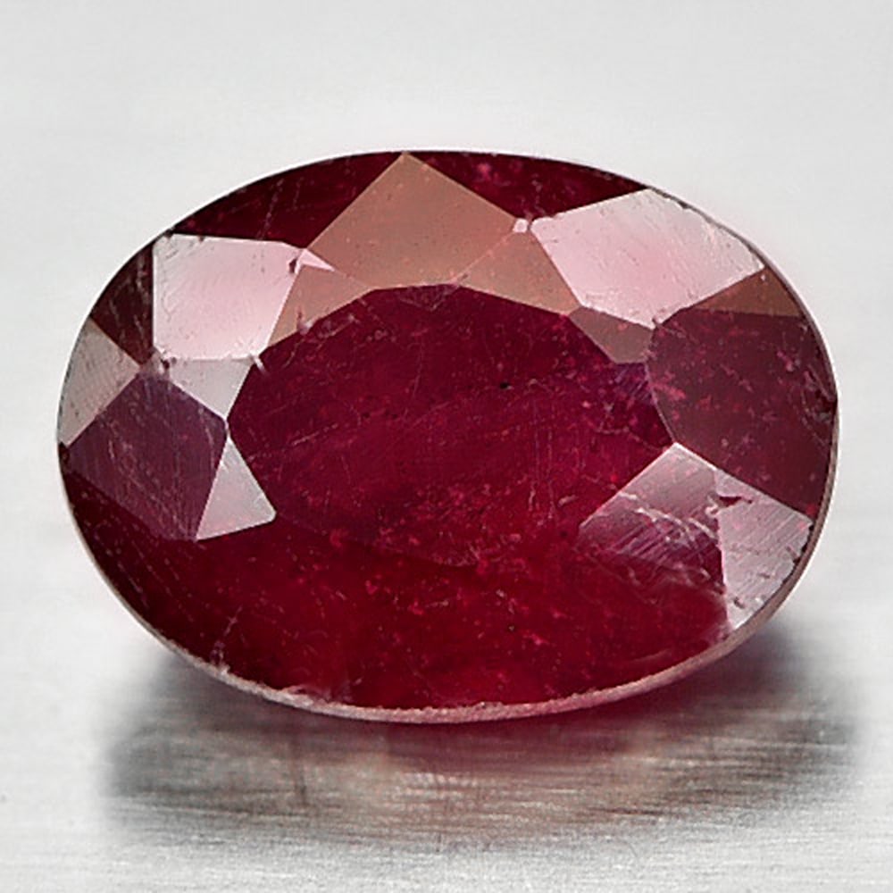 Natural Pigeon Blood Red Ruby 1.18 Ct. Oval Shape 7 x 5.2 Mm. Gemstone From Madagascar (1 of 3)