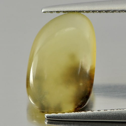 Natural Yellow Dendritic Opal 3.22 Ct. Free form Cabochon Shape 12.8 x 8.8 Mm. Unheated Gemstone (1 of 3)