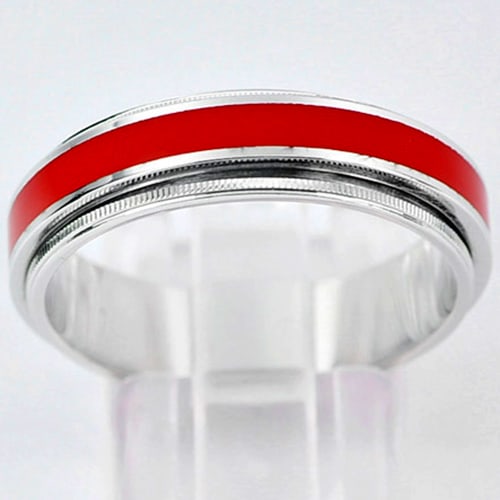 925 Sterling Silver Wedding Band Ring Jewelry with Red Enamel 3.69 Grams Size 8: Product ID: 280510053 Product Type: 925 Sterling Silver Fine Jewelry Jewelry Weight: 3.69 Grams. Ring Size: 8 Resizable(Fee) Gemstones Color: White Metal: Solid Silver 92.5%. Gemstone Detail: Average 