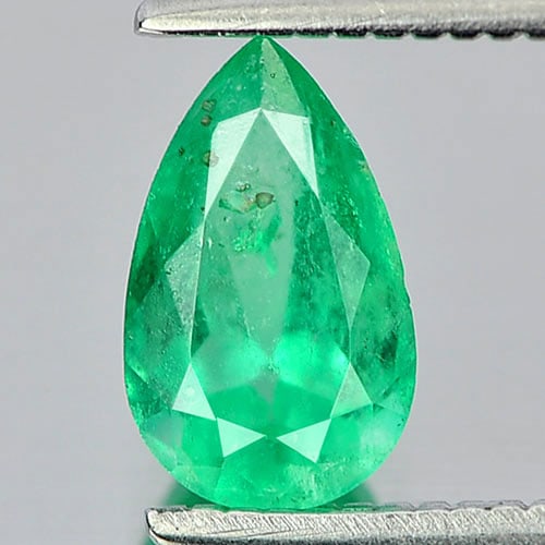 Natural Green Emerald 0.64 Ct. Pear Shape 7.6 x 4.6 Mm. Unheated Gemstone From Columbia (1 of 3)