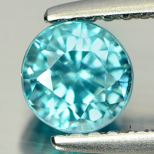 Natural Blue Zircon 1.10 Ct. Round Shape 5.3 Mm Gemstone From Cambodia: Product ID: 807727619 Product Name: Natural Zircon Weight: 1.10 CT. Size: 5.3 x 5.3 x 4.3 MM. Shape: Round Color: Blue Clarity:VSI Luster: Good Gems Origin: Cambodia Treatment: Heated Crystal Structur