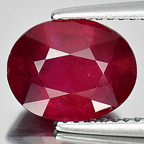 Natural Red Ruby 3.85 Ct. Oval Shape 10 x 8  Mm. Gemstone From Mozambique (1 of 3)