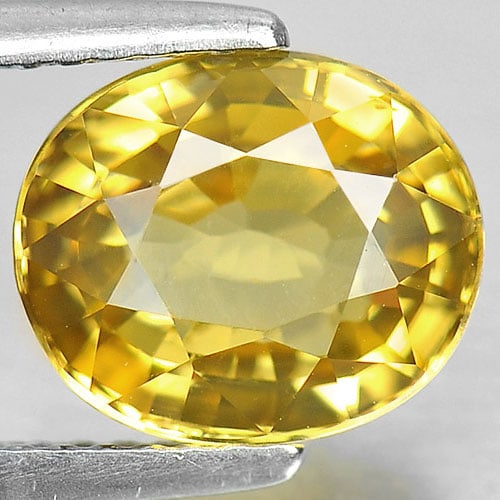 Natural Yellow Zircon 4.10 Ct. VVS Oval Shape 9.4 x 7.9 Mm. Gemstone From Cambodia: Product ID: 807729024 Product Name: Natural Zircon Weight: 4.10 CT. Size: 9.4 x 7.9 x 5 MM. Shape: Oval Color: Yellow Clarity:VVS Luster: Very Good Gems Origin: Cambodia Treatment: Heated Crystal Stru