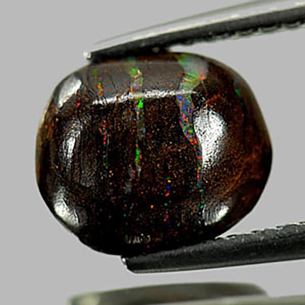 Natural Multi Color Matrix Boulder Opal 1.94 Ct. Free Form Cabochon Shape 8.7 x 7.4 Mm Gemstone From (1 of 3)
