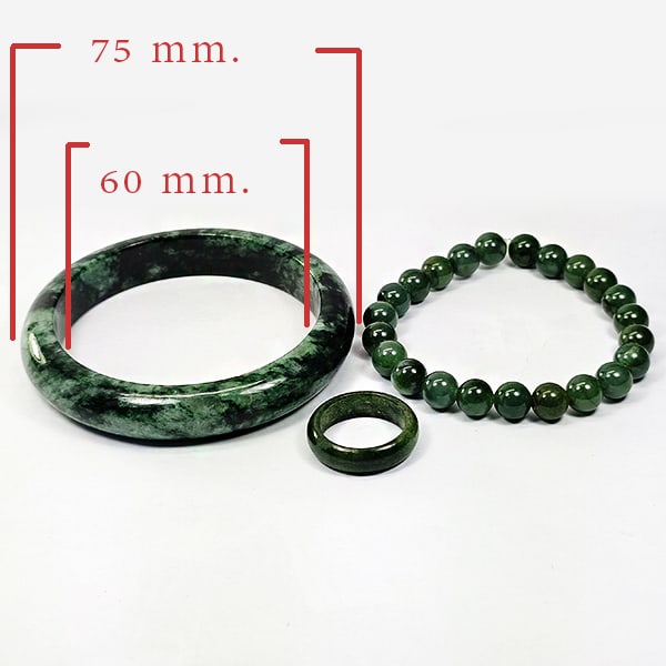 Natural Genuine Burmese Jade 375.00Ct. Bangle And Ring  Set 3 Pcs Gemstone From Burma (1 of 3)
