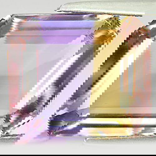 Natural Bi Color Ametrine 11.67 Ct. VVS Octagon Shape 14.7 x 12.8 Mm. Gemstone From Bolivia (1 of 3)