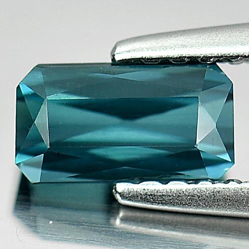 Natural Blue Indicolite Tourmaline 0.77 Ct. Octagon Shape 6.8 x 3.7 Mm. Gemstone From Nigeria (1 of 3)