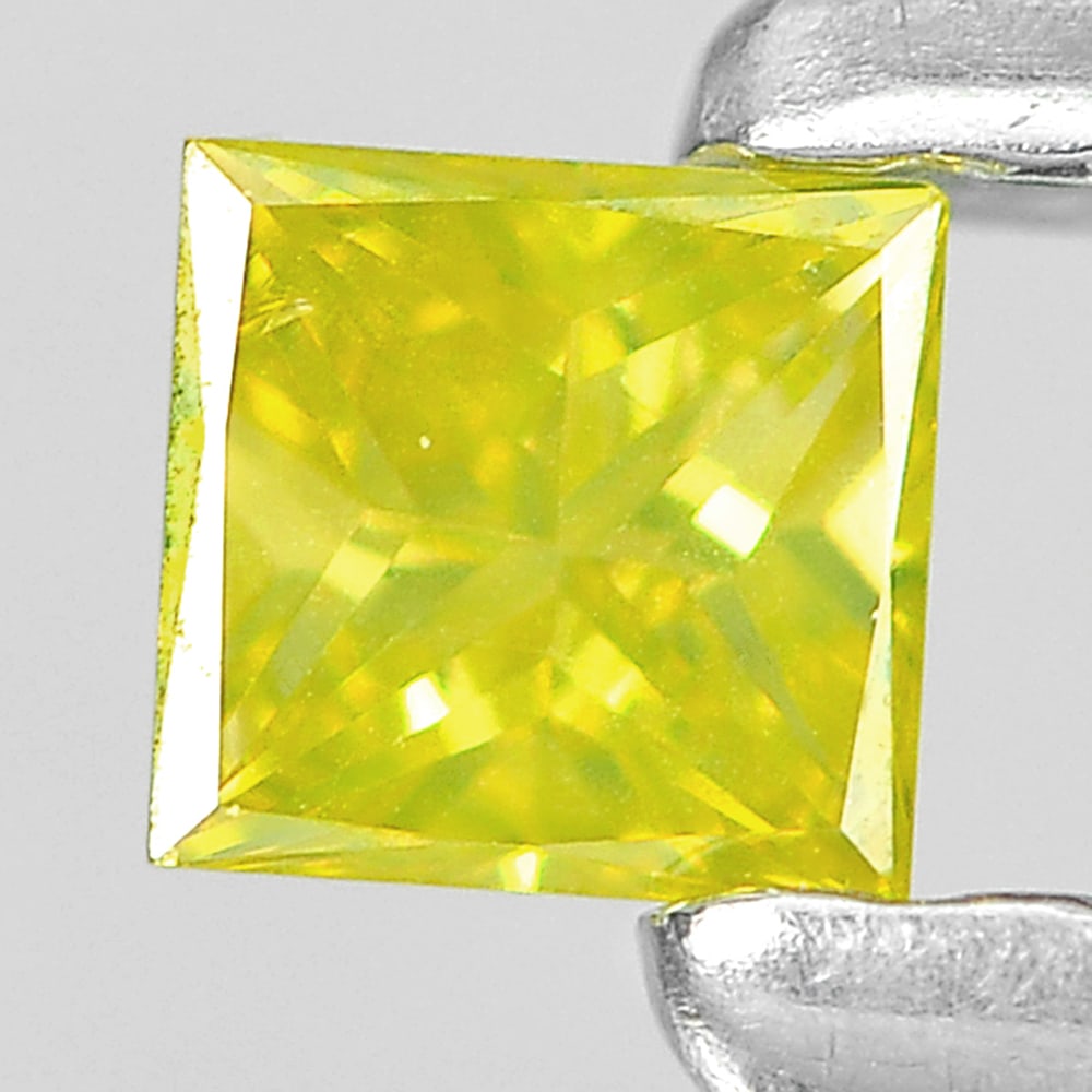 Natural Yellow Loose Diamond 0.08 Ct. Square Princess Cut 2.7 x 2.6 Mm. From Belgium: Product ID: 802104516 Product Name: Natural Enhanced Diamond Weight: 0.08 CT. Size: 2.7 x 2.6 x 1.5 MM. Shape: Square Princess Cut Color: Yellow Clarity:SI1 Luster: Scintillating Gems Origin: Belgium 