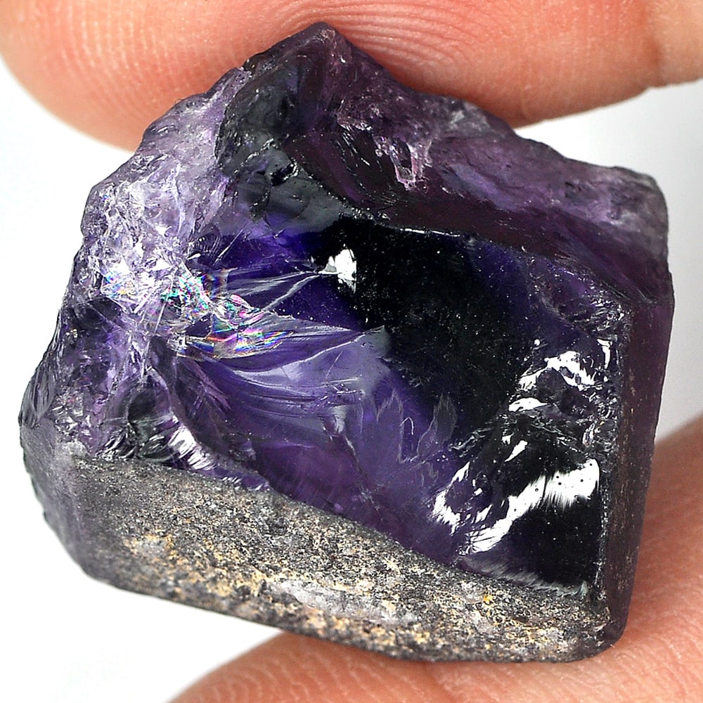 Natural Purple Amethyst 41.50 Ct. Rough Size 20 x 15 x 16 Mm. Gemstone From Brazil (1 of 3)