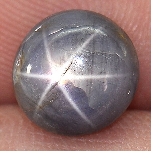 Natural Blue Star Sapphire 3.84 Ct. Oval Cabochon Shape 8.3 x 8 Mm. Gemstone From Thailand: Product ID: 806149402 Product Name: Natural Star Sapphire Weight: 3.84 CT. Size: 8.3 x 8 x 5.3 MM. Shape: Oval Cabochon Color: Blue Clarity:Opaque Luster: Good 6 Rays Star Gems Origin: Thailand Treatm